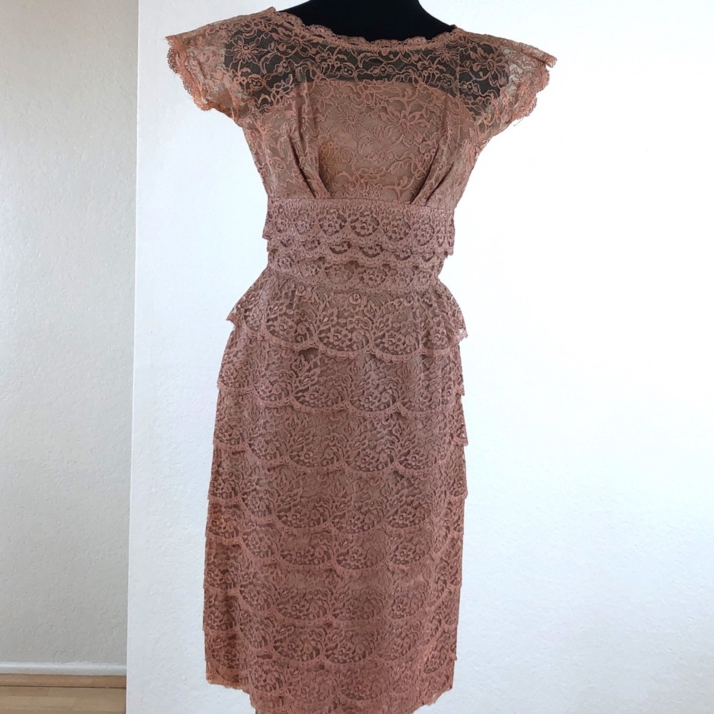 Lace Waterfall Dress: TRUE VGG 1950’s PINUP “Old Hollywood” XS